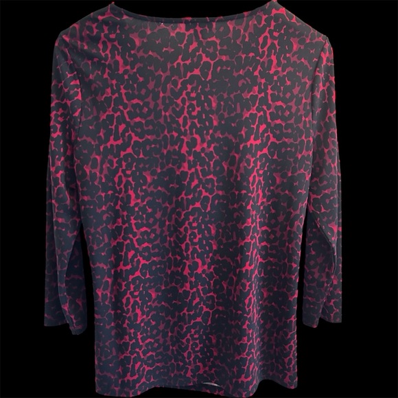 Talbots Black and Red Leopard Print Blouse - Picture 2 of 4